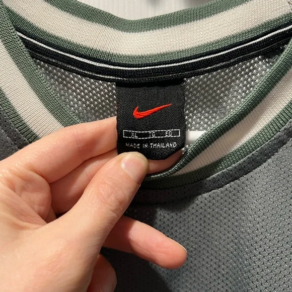 Vintage Nike Mesh Soccer Jersey Mens XL Olive 90s - Picture 3 of 9